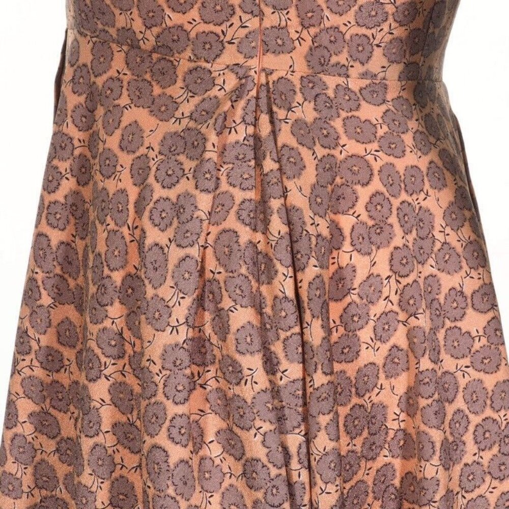 Myrtlewood of California Womens Dress Size XS Coral Lavender Mini Floral Lined - Picture 6 of 10